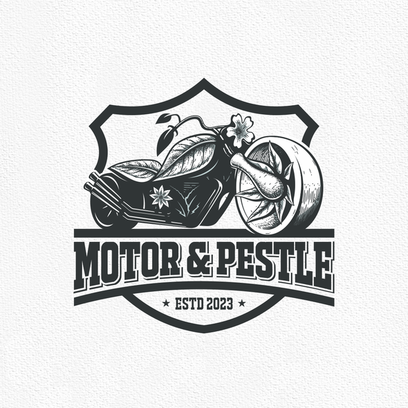 Motorcycle design with the title 'Herbs Motorcycle'