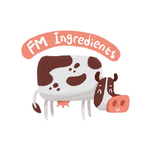 Funny character illustration with the title 'FM Ingredients'