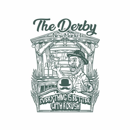 Restaurant t-shirt with the title 'the dervy new market'