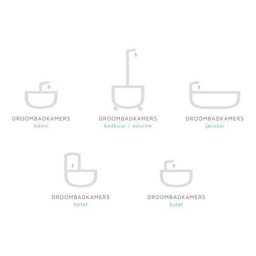 Bathroom design with the title 'RDS | DROOMBADKAMERS'