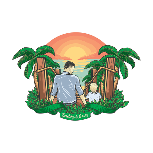 Colorful t-shirt with the title 'Daddy and Gray design for tee'