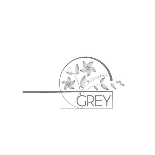 Florist logo with the title 'Grey'
