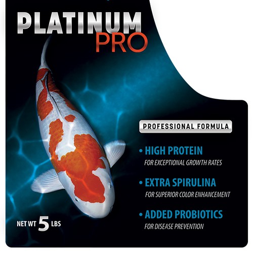 Fish packaging with the title 'A Label for Koi Food packaging'