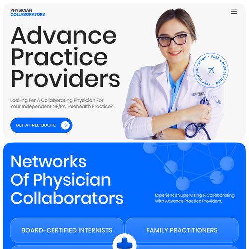 Doctor website with the title 'Medical Consultation Web Design'