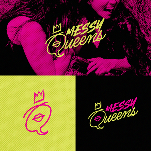 Emoji logo with the title 'Logo design proposal for Messy Queens'