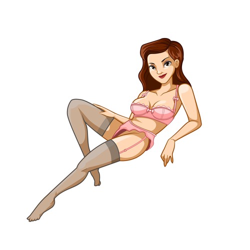 Sexy logo with the title 'Character design for Lingerie Shop'