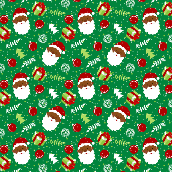 Santa artwork with the title 'Christmas Theme Pattern'