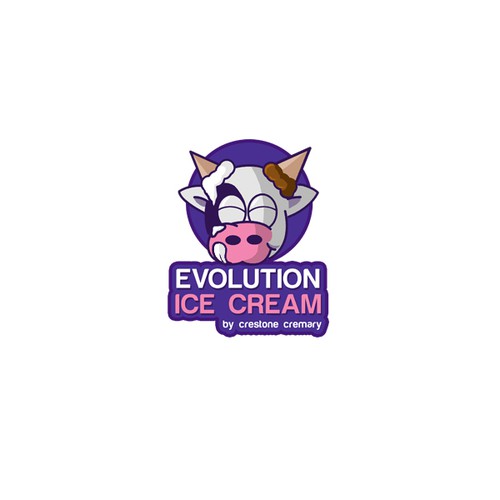 Creamery logo with the title 'Ice Cream Cow'