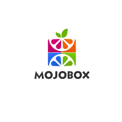 White brand with the title 'Logo design for MOJOBOX'