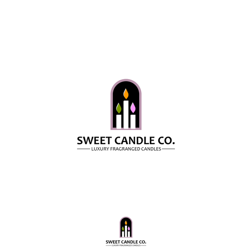 Window logo with the title 'Sweet Candle Co. logo concept'