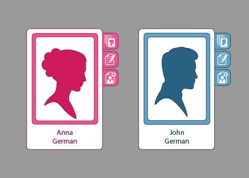 Profile design with the title 'Avatars for genealogical tree website'