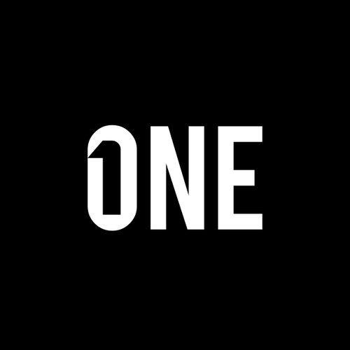 Number design with the title 'wordmark style of 1 with negative space'