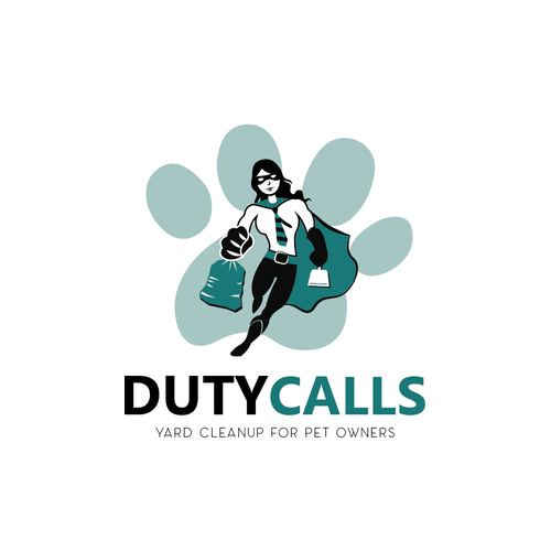 Cleaning services logo with the title 'Yard cleanup'