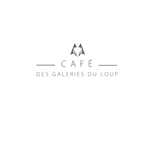 Bar and restaurant logo with the title 'Café des Galeries du loup'