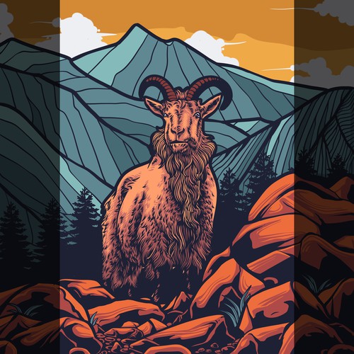 Adventure t-shirt with the title 'Mountain goat climb'