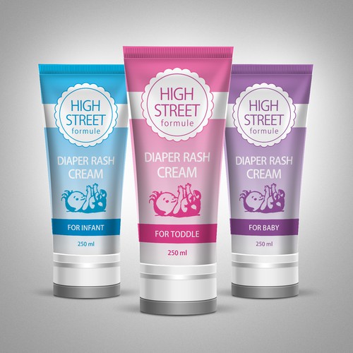 Baby design with the title 'Design for a line of baby creams'