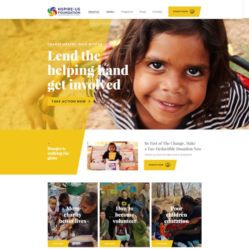 NGO design with the title 'Charity Website'