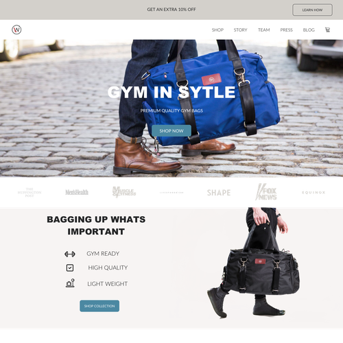 Fashion website with the title 'Land Page Design for Live Well 360  '