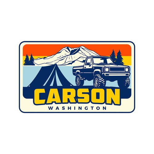 Truck illustration with the title 'Sticker Design'