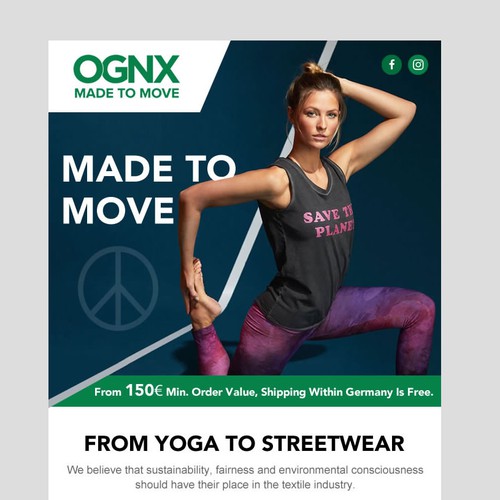 Newsletter design with the title 'Email newsletter design for fashion company'