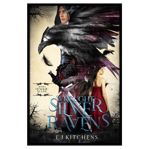 Pre-made design with the title 'Wrought of Silver and Ravens'