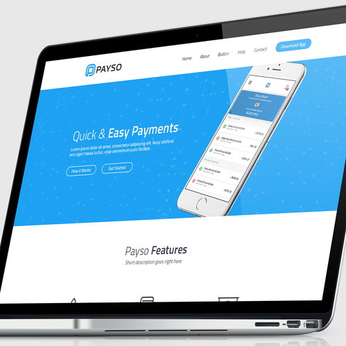 Light blue design with the title 'Website for Payments'