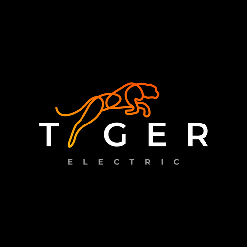 Title design with the title 'Tiger Electric Logo design'