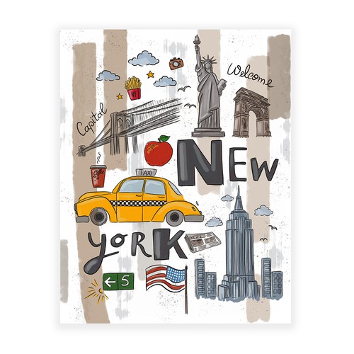 Poster artwork with the title 'New York Illustration'