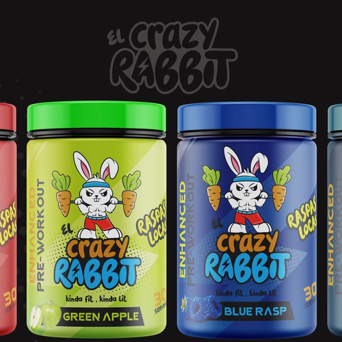Crazy design with the title 'Crazy Rabbit'