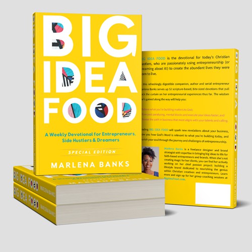 Yellow book cover with the title 'Bold book cover for hustlers, entrepreneurs and dreamers'