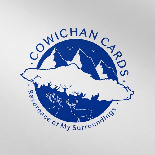 Island logo with the title 'Fun and Easy logo for Cowichan Cards'