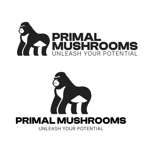 Packaging logo with the title 'Primal Mushrooms'