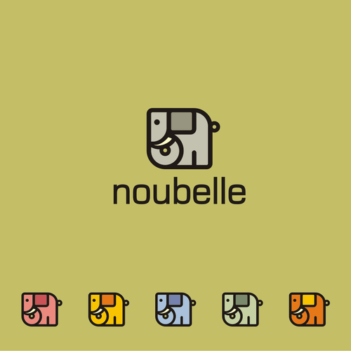 Elephant logo with the title 'Simple and iconic logo for a peer-to-peer marketplace for designer fashion.'