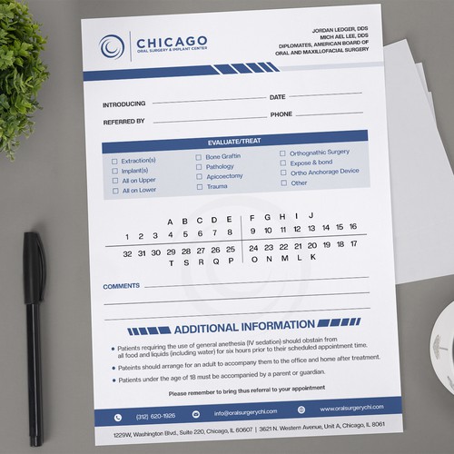 Orthodontic design with the title 'Referral Pad'