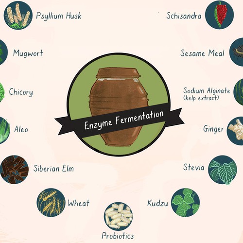 Organic artwork with the title 'Create simple and informative illustrations of healing herbs thatchange lives'