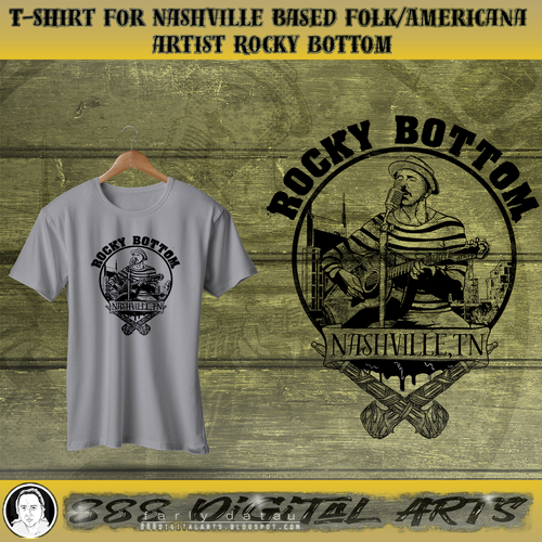 Nashville design with the title 'Rocky Bottom - Nashville, TN'
