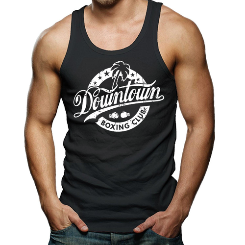 Tank top design with the title 'Boxing club logo'