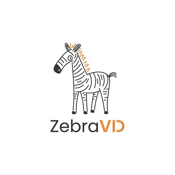 Zebra logo with the title 'Quirky zebra logo'