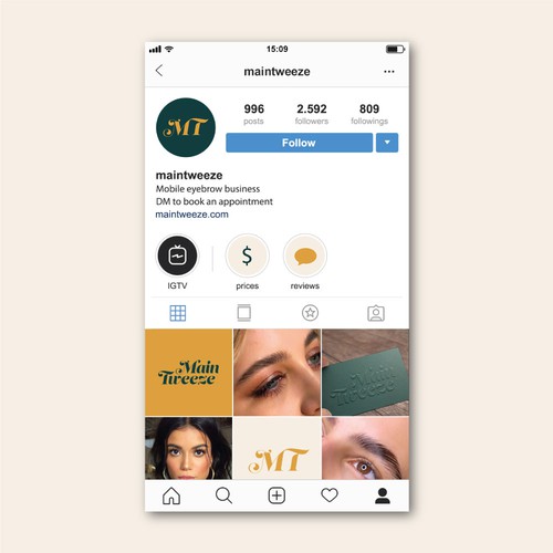 Eyebrow design with the title 'Social Media Visual for Mobile Eyebrow Business'