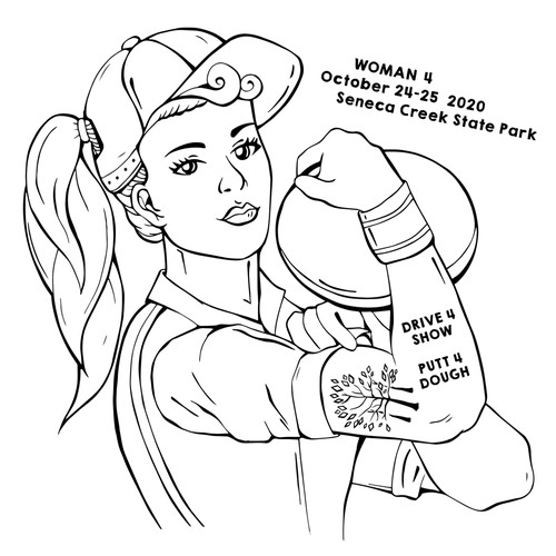 Graphic illustration artwork with the title 'Rosie the Riveter design for Sport Tournament'