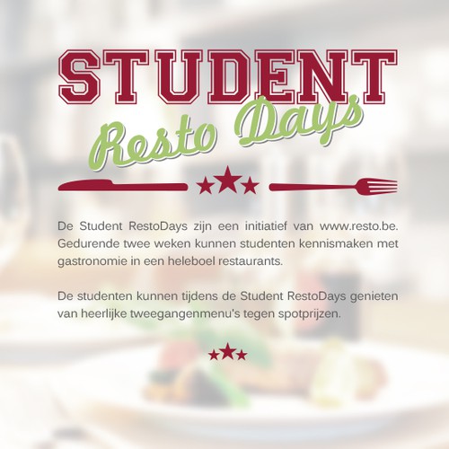 Student logo with the title 'Create a modern logo for a gastronomic event for students. '