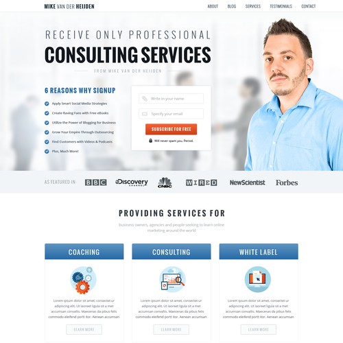 Consultant website with the title 'Consultant Blog'