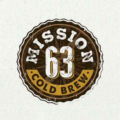 Seal design with the title 'Logo design for Mission 63 Cold Brew'