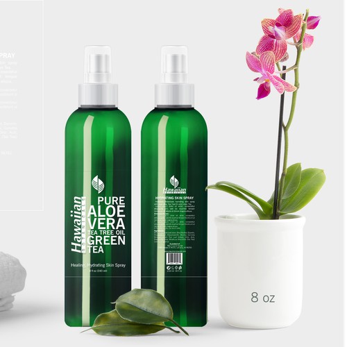 Packaging label with the title 'Label design for Hydrating Skin Spray'
