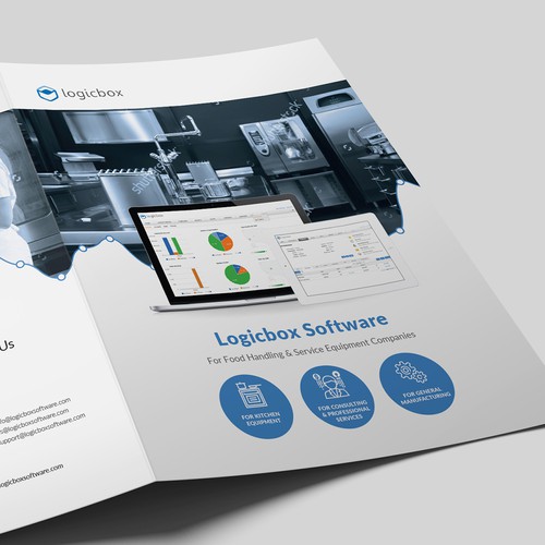 Kitchen design with the title 'Logicbox Printable and Web Brochures'