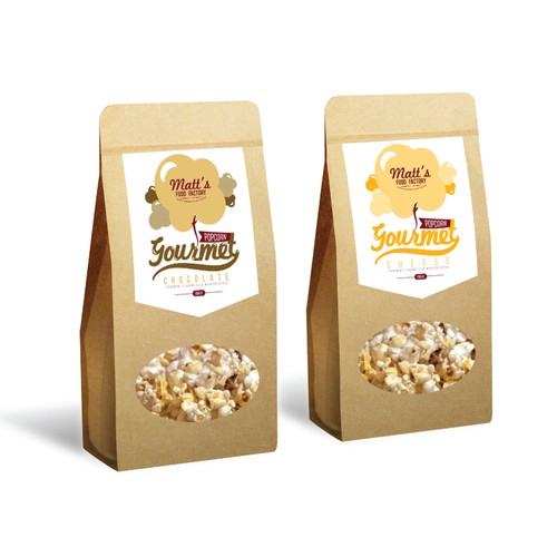 Branding label with the title 'Create a great front and back label for our snacks'