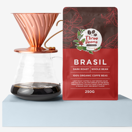 Coffee packaging with the title 'Label coffee design'