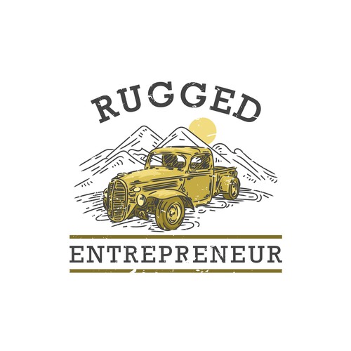 Vintage car logo with the title 'Logo concept for Rugged Entrepreneur'