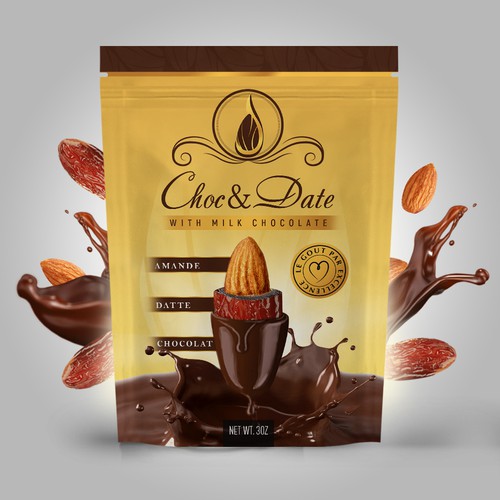 Chocolate design with the title 'package and Logo design'