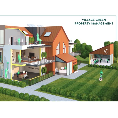 People artwork with the title '3D illustration graphic'